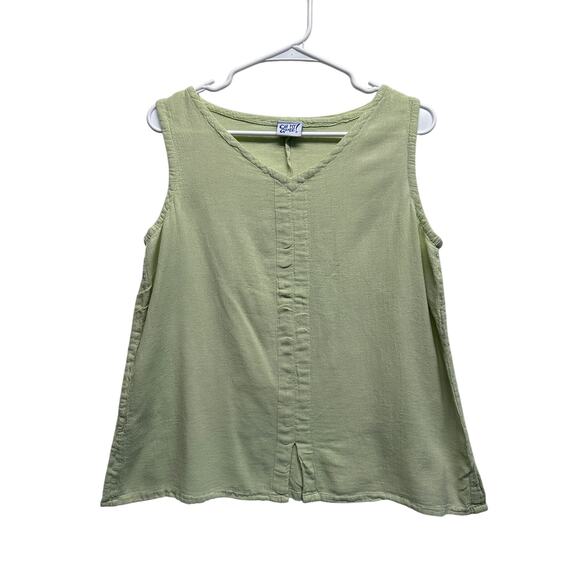 Oh My Gauze! Women Tank Top Green Modest Summer Resort Cruise Beach M/L - Picture 1 of 8